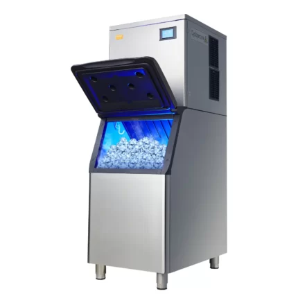 Vevor 110V Commercial Ice Maker 400lbs/24h with 330lbs Bin, Full Clear Cube, LCD Panel, Stainless Steel, Quiet Operation, Auto Clean, Air Cooling, ETL Approved, Professional Refrigeration Equipment